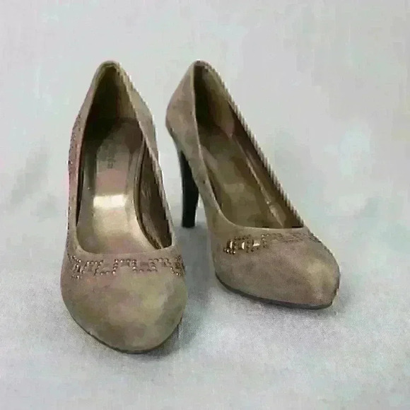 Nero Giardini Suede Pump Womens 36 EU 5 US 3.5" Stacked Heel Italy Y2K - Picture 13 of 13